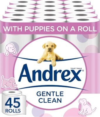 Andrex Gentle Clean Toilet Roll, 90-Rolls