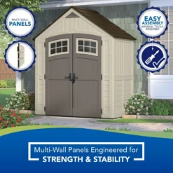 Cascade 7 ft. W x 4 ft. D Plastic Storage Shed