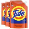 Tide Laundry Detergent Liquid Soap Pouches. High Efficiency (He). Original Scent. 93 Total Loads (Pack Of 3)