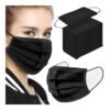 100PCS 3 Ply Black Disposable Face Mask Filter Protection Face Masks