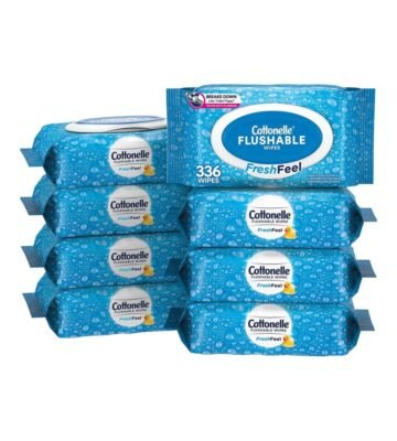 Cottonelle FreshFeel Flushable Wet Wipes. Adult Wet Wipes. 8 Flip-Top Packs. 336 Total Wipes