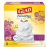 Glad Trash & Food Storage ForceFlex Protection Series Tall Trash Bags. 13 Gal. Gain Moonlight Breeze with Febreze. 110 Ct (Package May Vary)