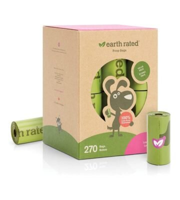 Earth Rated Dog Poop Bags. Guaranteed Leak Proof and Extra Thick Waste Bag Refill Rolls For Dogs. Lavender Scented. 270 Count