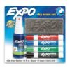 EXPO Low Odor Dry Erase Marker Starter Set. Chisel Tip. Assorted. Whiteboard Eraser. Cleaning Spray. 6 Count
