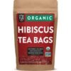 Organic Hibiscus Tea Bags | 100 Tea Bags | Eco-Conscious Tea Bags in Kraft Bag | Raw from Egypt | by FGO