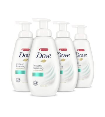 Dove Instant Foaming Body Wash for Softer and Smoother Skin Sensitive Skin Effectively Washes Away Bacteria While Nourishing Your Skin 13.5 oz Pack of 4